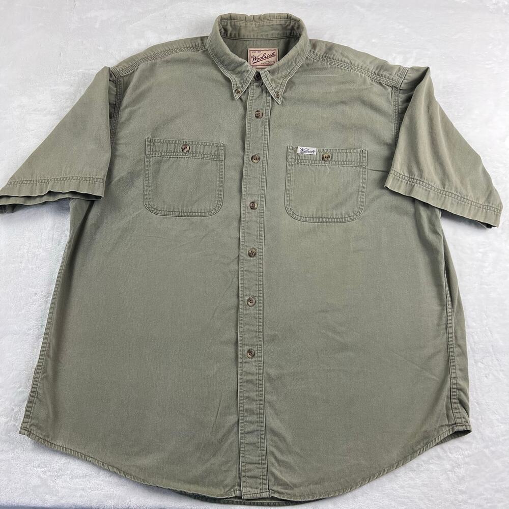 Woolrich Men's Green Short Sleeve Button Down Shirt Size XL